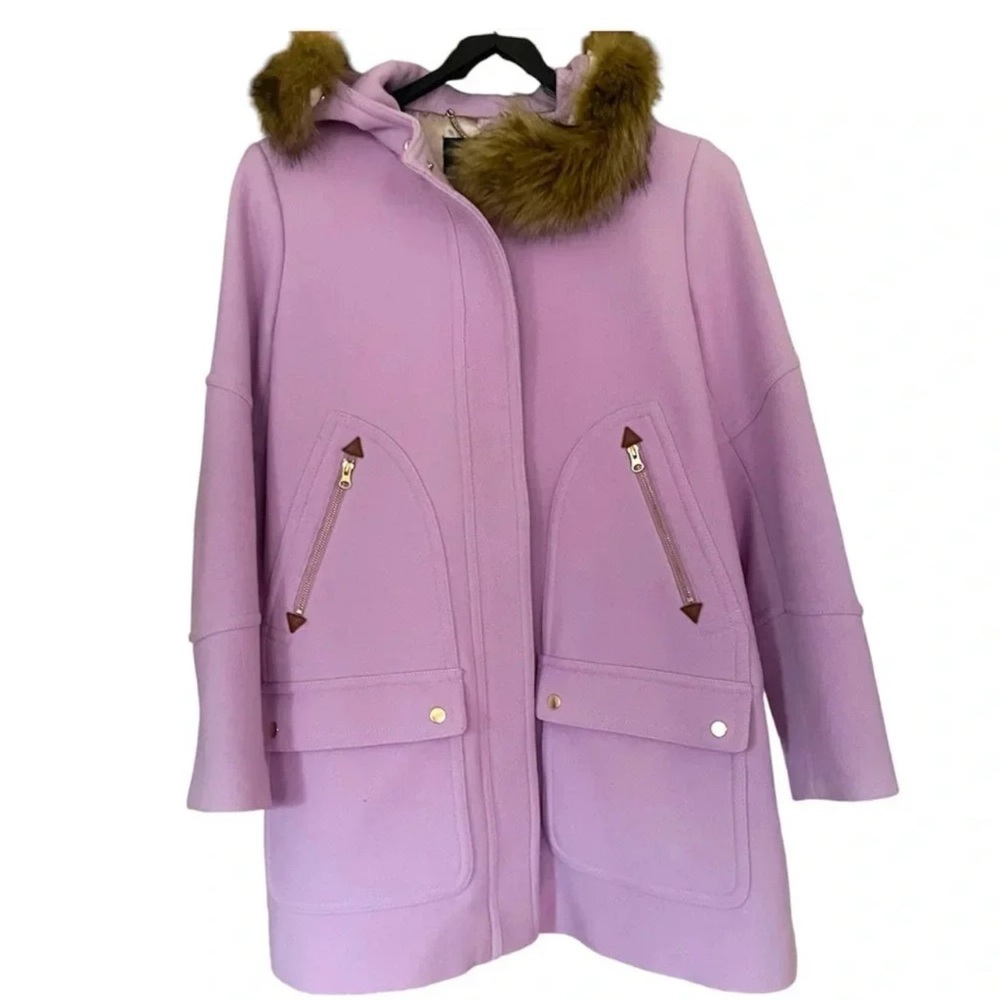 J.Crew Lilac Chateau Parka Italian Stadium Cloth Wool Coat